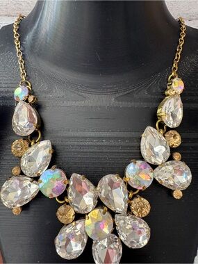Natasha Couture Gold-Tone Crystal Statement Necklace - Champagne/Gold
